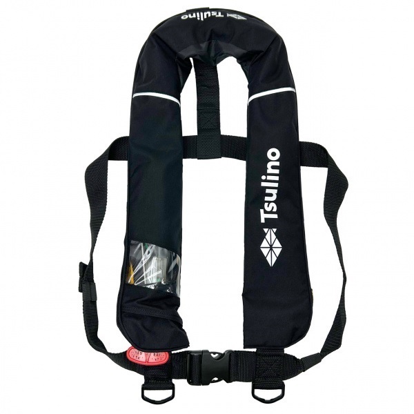 オリジナルインフレータブルライフジャケット【自動膨張式ライフジャケット/国土交通省型式認証品(桜マーク)/小型船舶用救命胴衣 TYPE A】(ブラック)